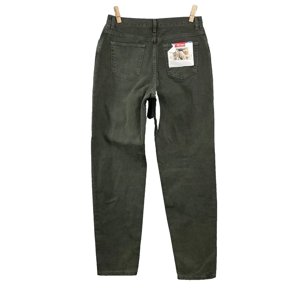Vintage Old Stock Wrangler Jeans Women 16 Olive High Waist 90s Mom Taper Western